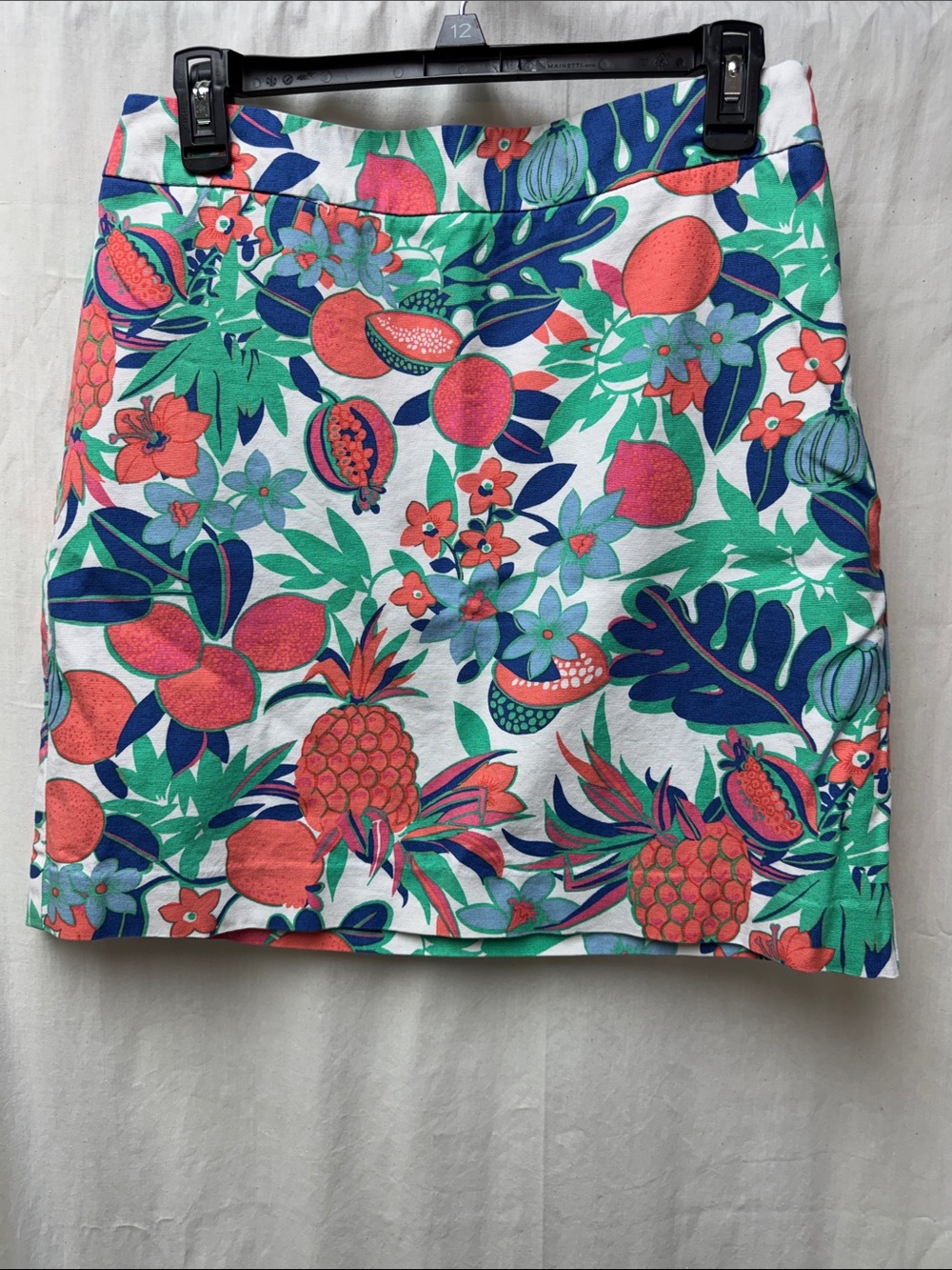 Talbots Coral, Green & Blue Tropical Print Mini Skirt